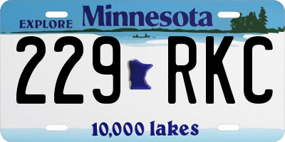 MN license plate 229RKC