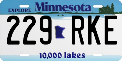 MN license plate 229RKE