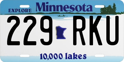 MN license plate 229RKU
