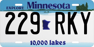 MN license plate 229RKY