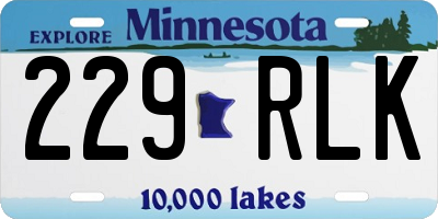 MN license plate 229RLK