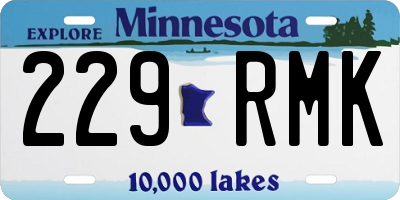 MN license plate 229RMK