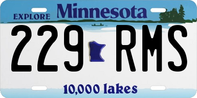MN license plate 229RMS