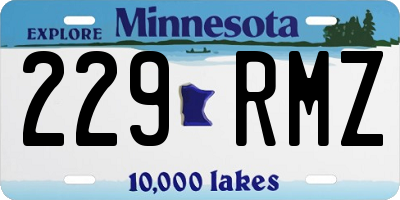 MN license plate 229RMZ