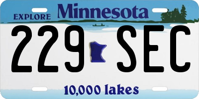 MN license plate 229SEC