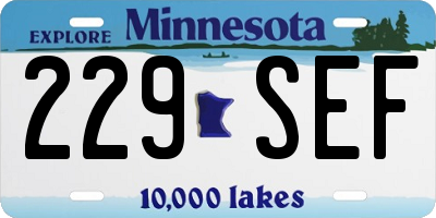 MN license plate 229SEF
