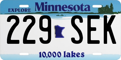 MN license plate 229SEK