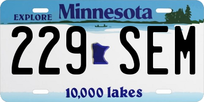 MN license plate 229SEM