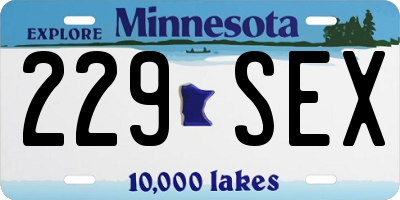 MN license plate 229SEX