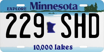 MN license plate 229SHD