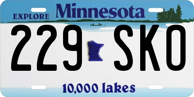 MN license plate 229SKO
