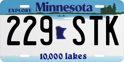 MN license plate 229STK