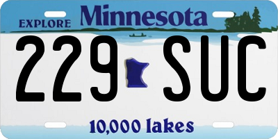 MN license plate 229SUC
