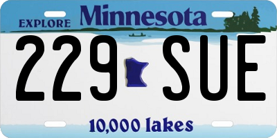 MN license plate 229SUE