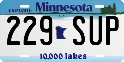 MN license plate 229SUP