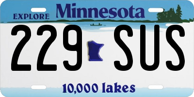 MN license plate 229SUS