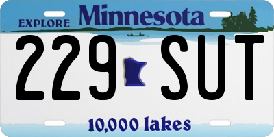 MN license plate 229SUT