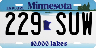 MN license plate 229SUW