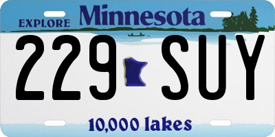 MN license plate 229SUY
