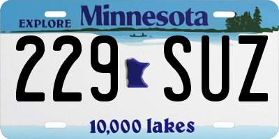 MN license plate 229SUZ