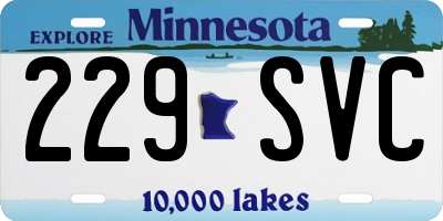 MN license plate 229SVC