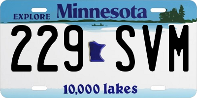 MN license plate 229SVM