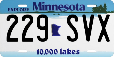 MN license plate 229SVX