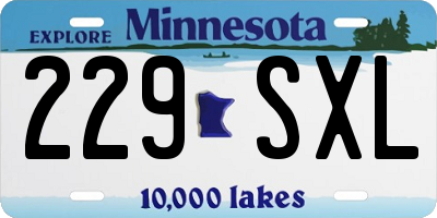 MN license plate 229SXL