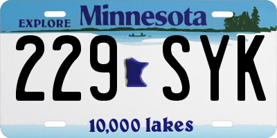 MN license plate 229SYK