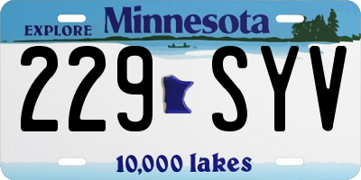 MN license plate 229SYV