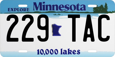 MN license plate 229TAC