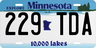 MN license plate 229TDA