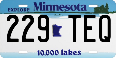 MN license plate 229TEQ