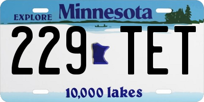MN license plate 229TET