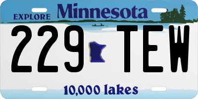 MN license plate 229TEW