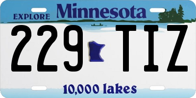 MN license plate 229TIZ