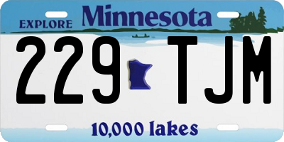 MN license plate 229TJM