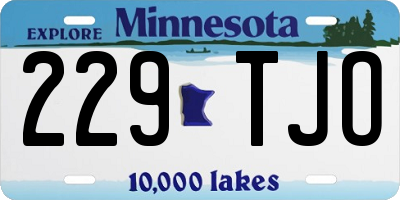 MN license plate 229TJO