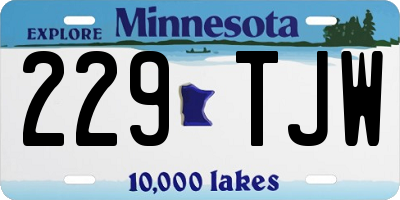 MN license plate 229TJW