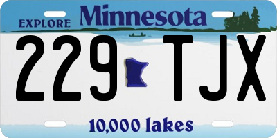 MN license plate 229TJX