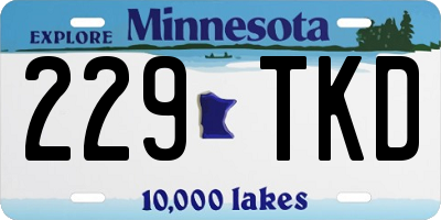 MN license plate 229TKD