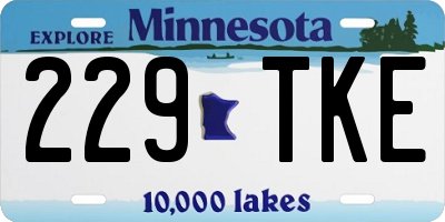 MN license plate 229TKE
