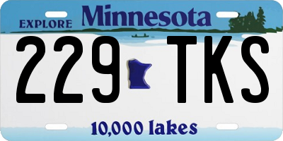 MN license plate 229TKS