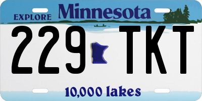 MN license plate 229TKT