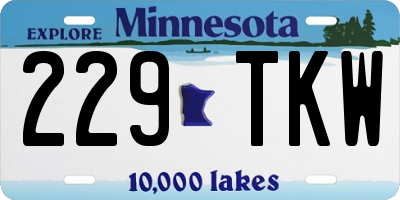 MN license plate 229TKW