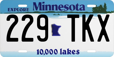 MN license plate 229TKX