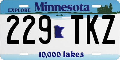 MN license plate 229TKZ
