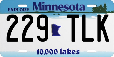 MN license plate 229TLK