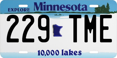 MN license plate 229TME