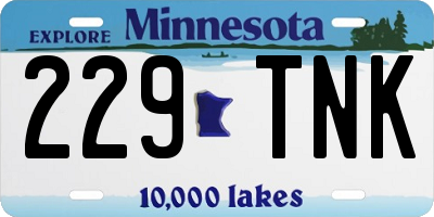 MN license plate 229TNK